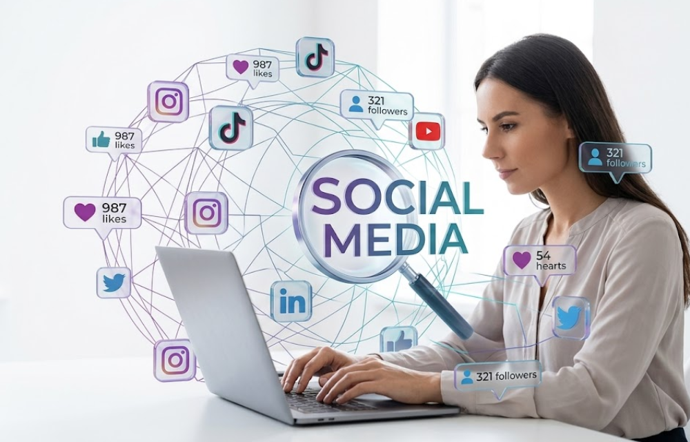 Zensol Tech social media marketing results dashboard showing engagement growth and lead generation across Facebook, Instagram, and LinkedIn